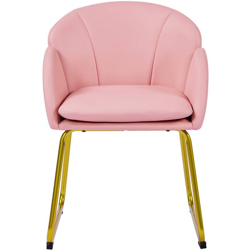 Yaheetech Flower Shape Velvet Armchair Accent Chair with Golden Metal Legs