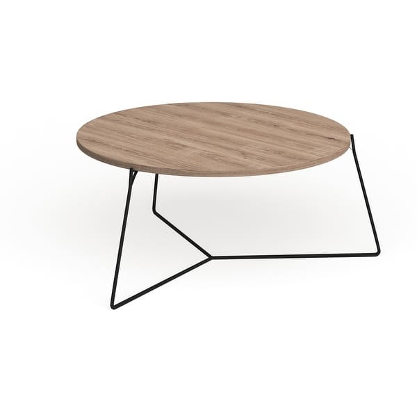 slide 7 of 8, SAFAVIEH Mae Light Grey / Black Coffee Table - 31" x 31" x 13.4" FOX4264A