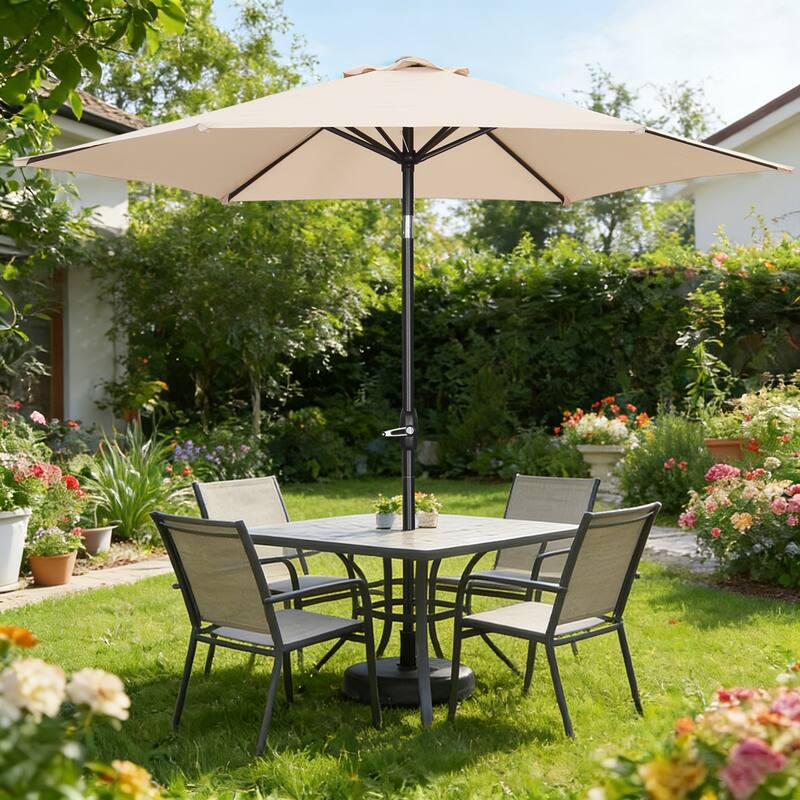 Ainfox 9ft Outdoor Patio Umbrella Without Base for Garden, Patio, Swimming Pool - Khaki