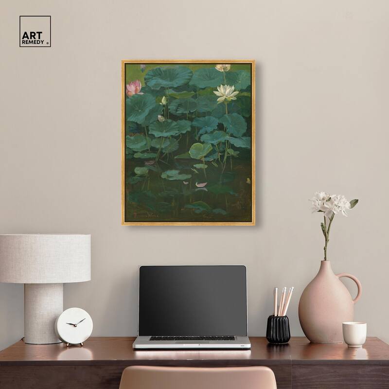 Theodore Wores Lotus Canvas by Art Remedy