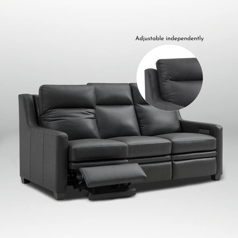 Genuine Leather Recliner Sofa 78" Triple-Motor Power Zero-Wall Reclining 3-Seat Sofa with USB&USB-C Port