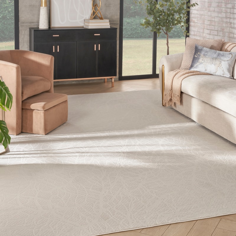 Nourison Desire Indoor only Beige Modern Abstract Area Rug - 7' 10" x 9' 10" - Beige - Rectangle
