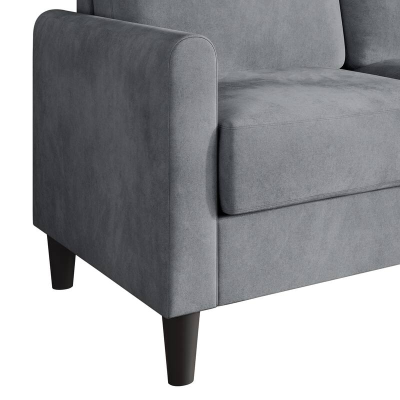 Clayfell Goliad Velvet Arm Sofa with Pocket Spring, Soft Cushions, Clean Lines Design