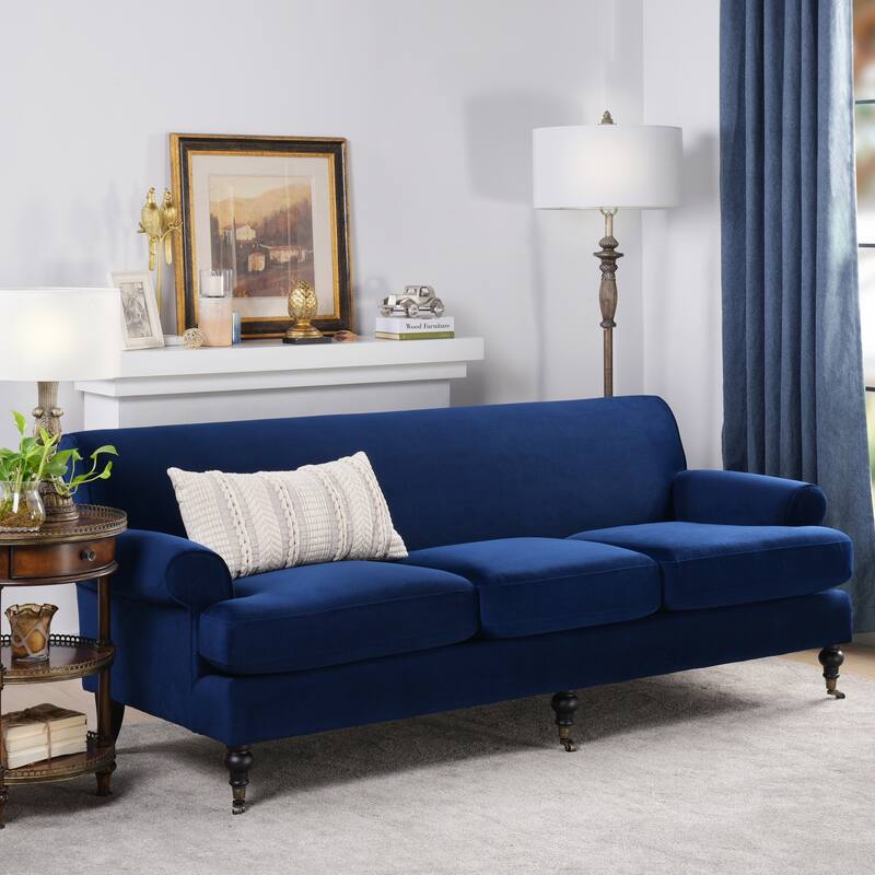 Alana Lawson 88 Inch Living Room Sofa – Three Cushion Couch with Rolled Arms and Tight Back – Minimal Assembly Required