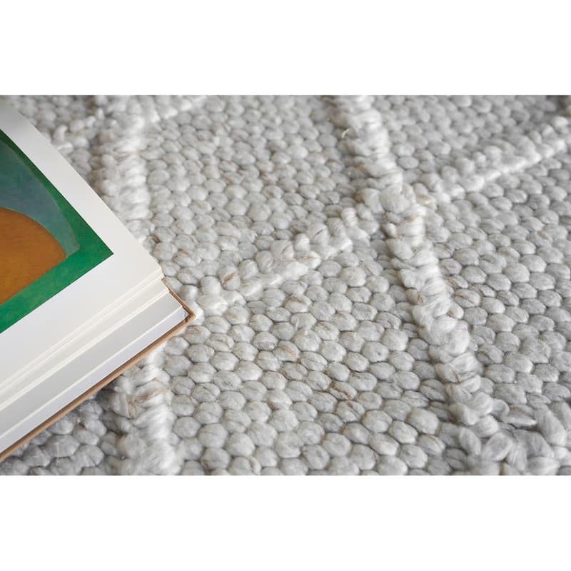 EXQUISITE RUGS Brentwood Handwoven Wool/Viscose Ivory Area Rug.