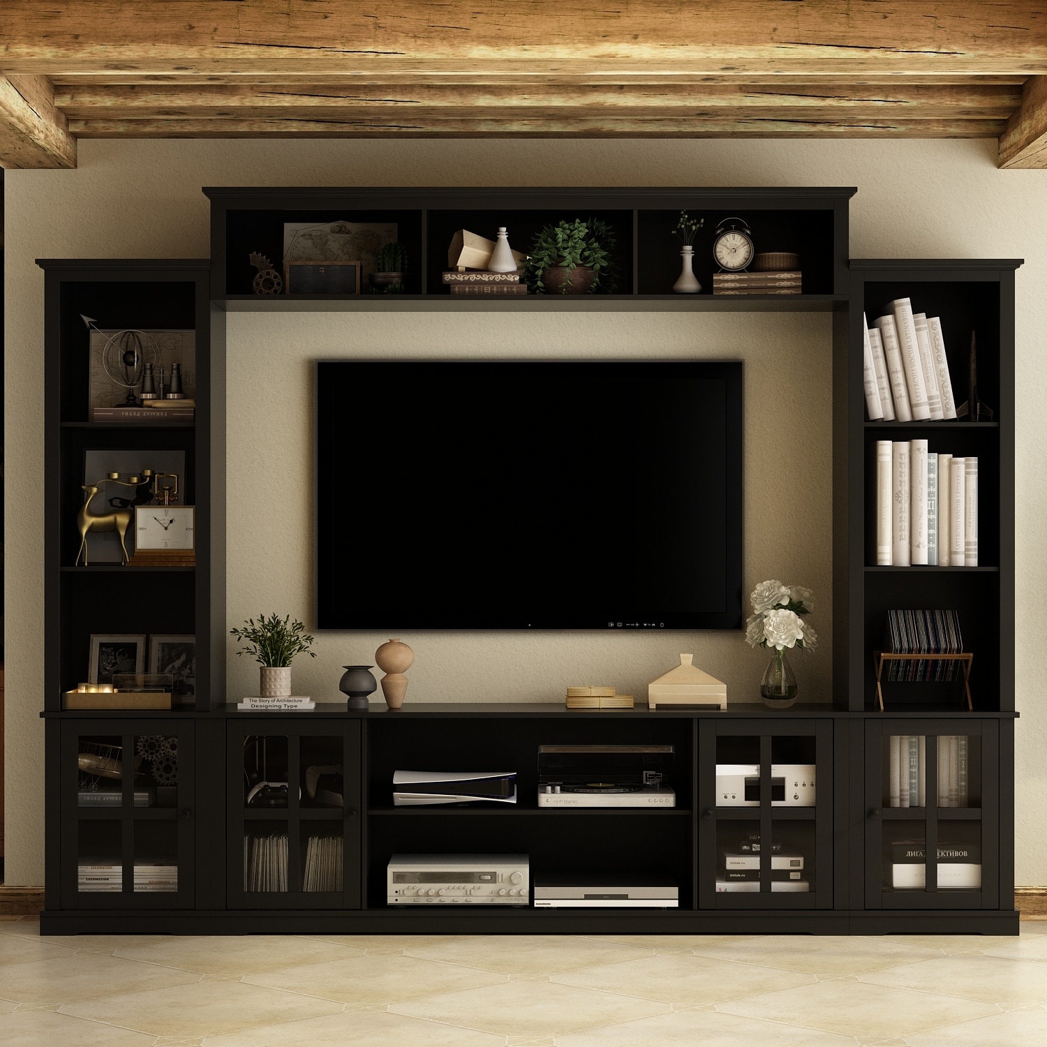 Modular entertainment top wall units
