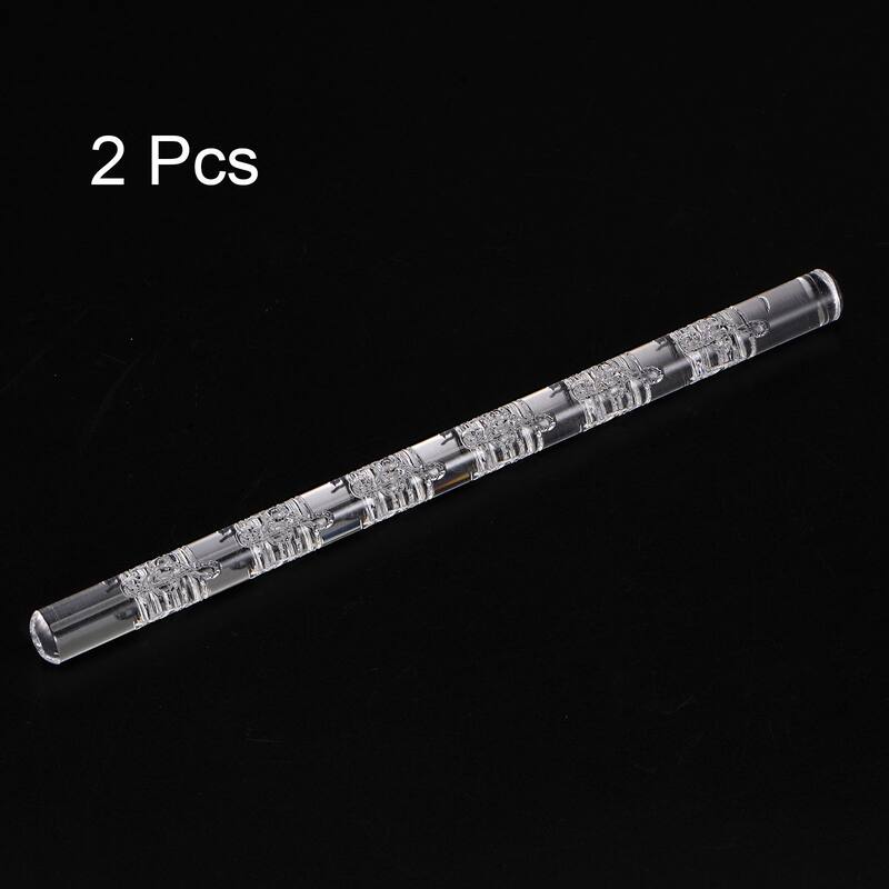 2pcs Acrylic Embossed Rolling Pin 16cm x 1cm Small Musical Note Pattern - Transparent