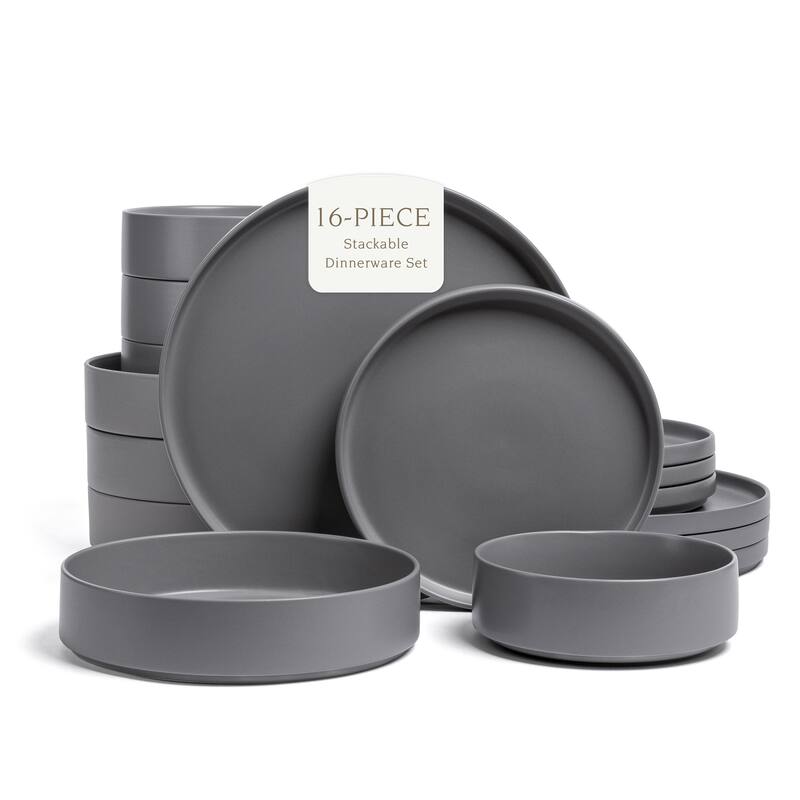 over&back Stackable Semi-Matte Stoneware Dinnerware