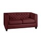 preview thumbnail 12 of 17, Windsor Top Grain Tufted Leather Loveseat Cherry
