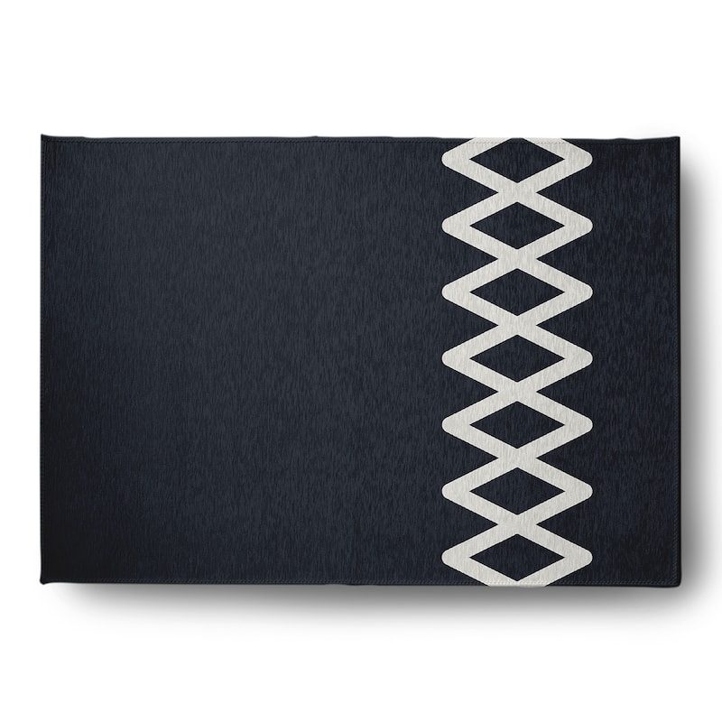 Zipper Stripe Indoor/Outdoor Rug - Shark Blue - 5' x 7'
