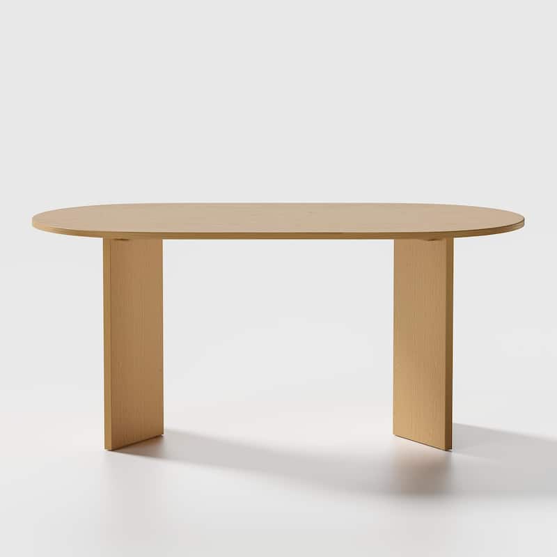 Nordic Style Solid Wood Oval Dining Table - Perfect for 6 People Gatherings 67'' - 67*34*30
