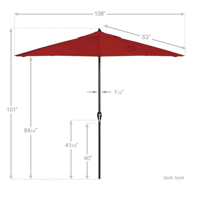 North Bend 9-foot Crank Open Auto-tilt Bronze Finish Patio Umbrella by Havenside Home (Base not included)