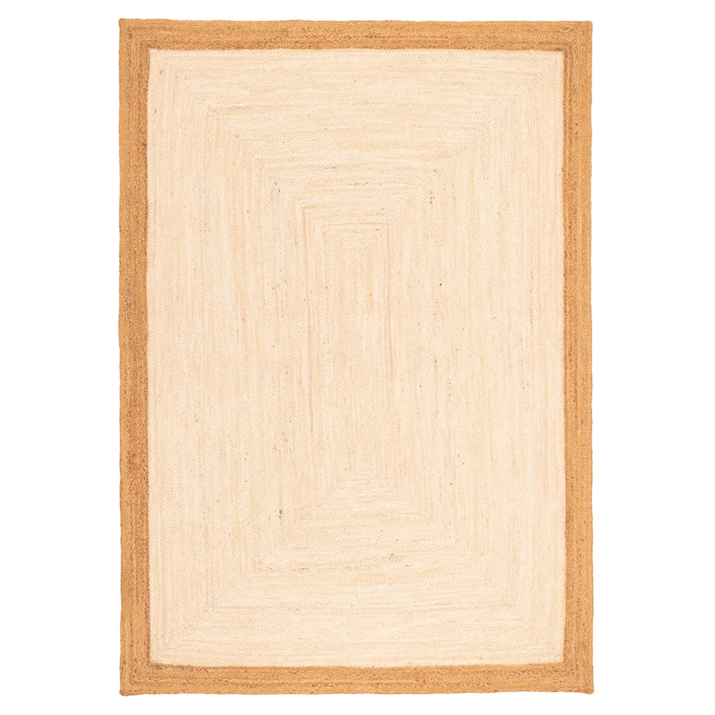 ECARPETGALLERY Braided Weave Palas Denizli Ivory Jute Rug - 5'4 x 7'7