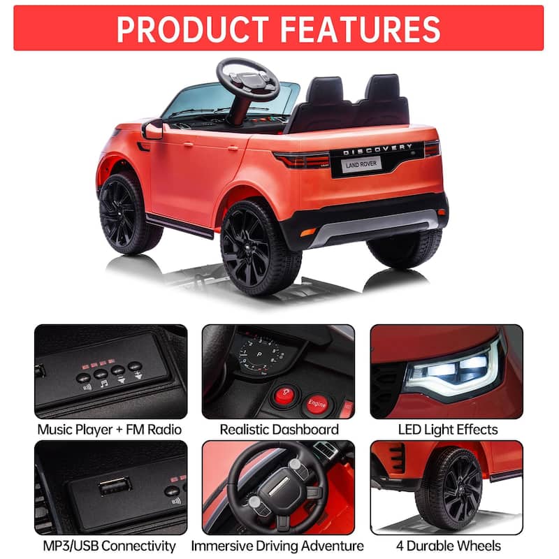 12V Licensed Land Rover 2 Seater Ride on Car for Kids