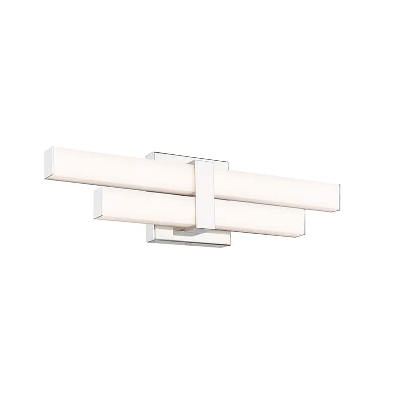 Zane by Z-Lite 2 Light Vanity in Chrome with Frosted Plastic Shade.