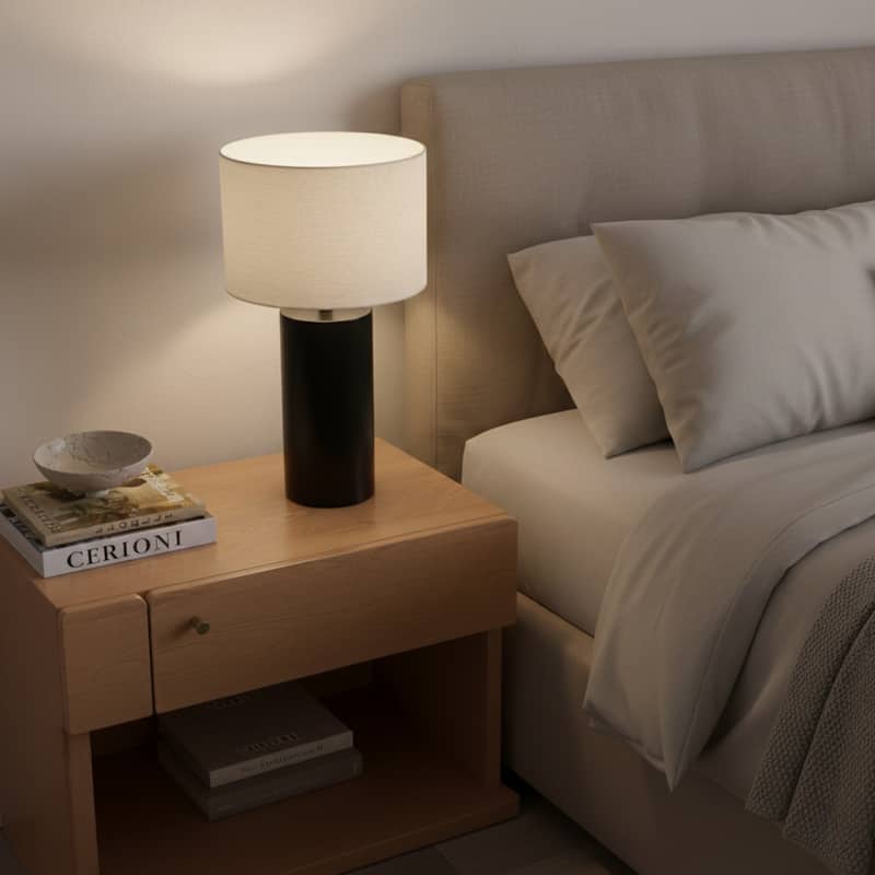 Dsyan Black Cylindrical Table Lamp