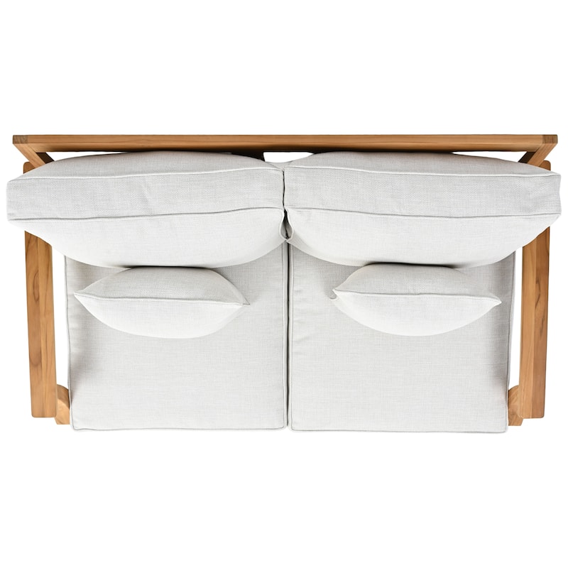 SAFAVIEH Couture Martinique Wood Patio Loveseat - 56"W x 35"D x 32"H