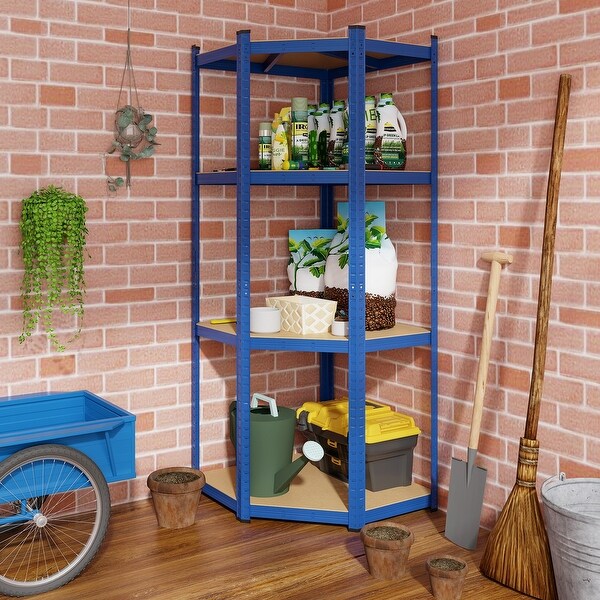 4-Tier Corner Shelving Unit Adjustable Garage Storage