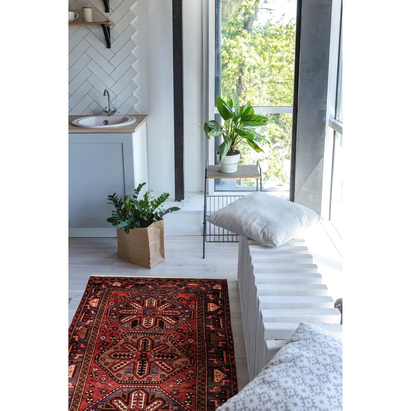 ECARPETGALLERY Hand-knotted Konya Anatolian Red Wool Rug - 3'8 x 9'10