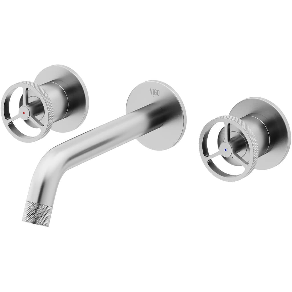 Vigo VG05007 Cass 1.2 GPM 3" Double Handle Wall Mounted Widespread