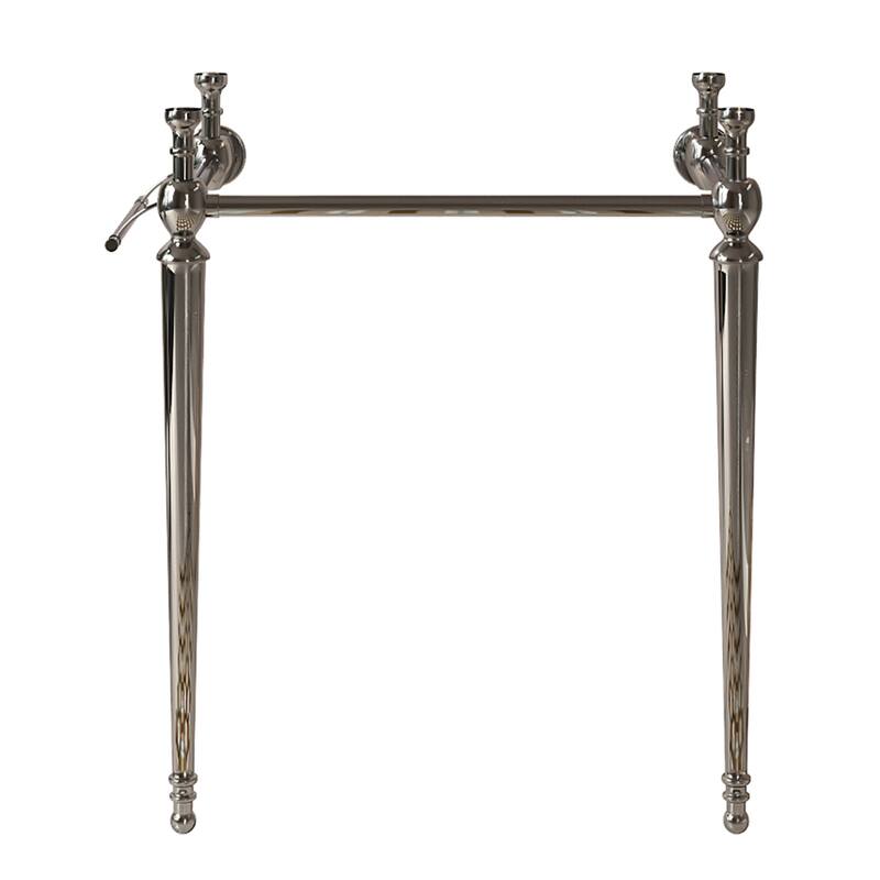 GDFStudio - Vici Modern 28" Bathroom Console Sink with Stainless Steel Legs & Towel Bar, WITHOUT Faucet