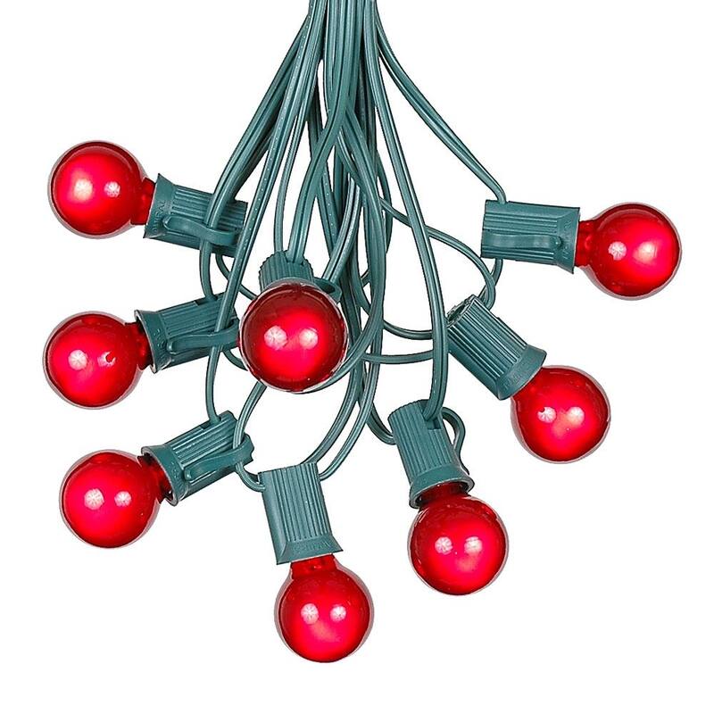 25 Foot G30 Outdoor Globe Patio String Lights - Set of 25 G30 Bulbs - Red