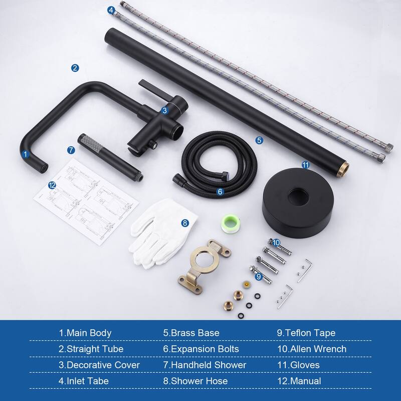 WOWOW Floor Mount Single-Handle Freestanding Tub Faucet