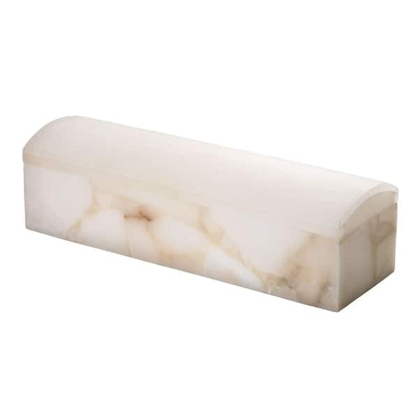 4.75" White Alabaster Box Stone - Bed Bath & Beyond - 30218671