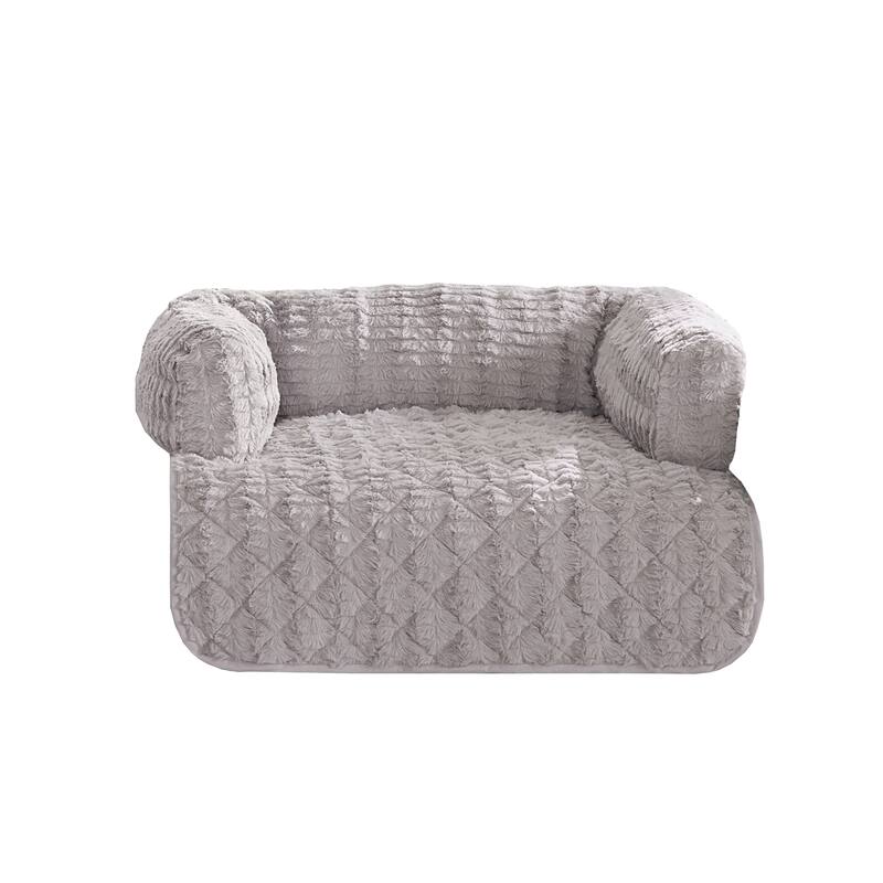 SureFit Pet Fido Fur 3-Sided Bolster Pet Bed, Couch Protector
