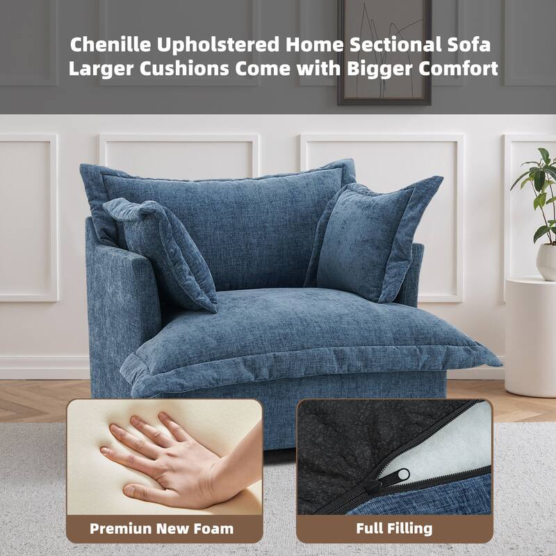 Upholstered Chenille Arm Club Chair Cloud corner cahir