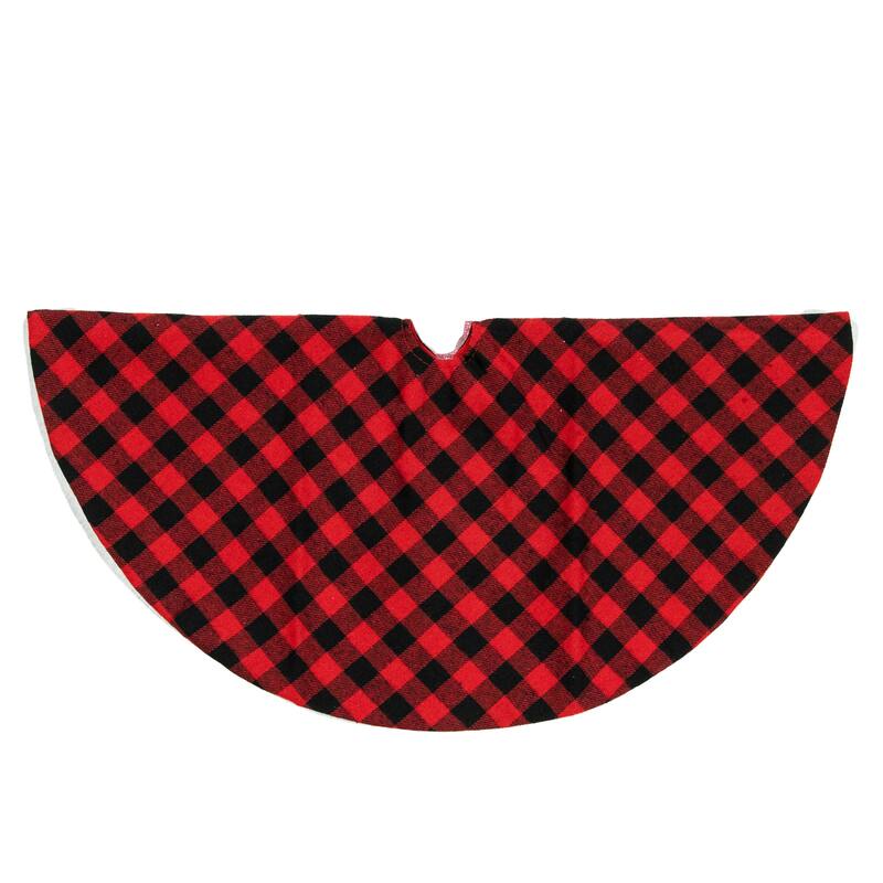 20" Red and Black Buffalo Plaid Mini Christmas Tree Skirt - 20