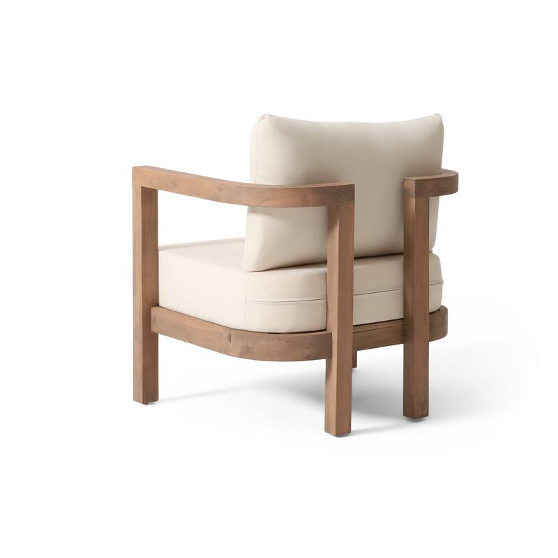 Wichita Acacia Wood Outdoor Club Chair with Cushions by Christopher Knight Home