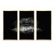 preview thumbnail 3 of 12, Designart "Sexy Golden Metallized Female Lips I" Modern Framed Canvas Wall Art Set of 3 - 4 Colors of Frames