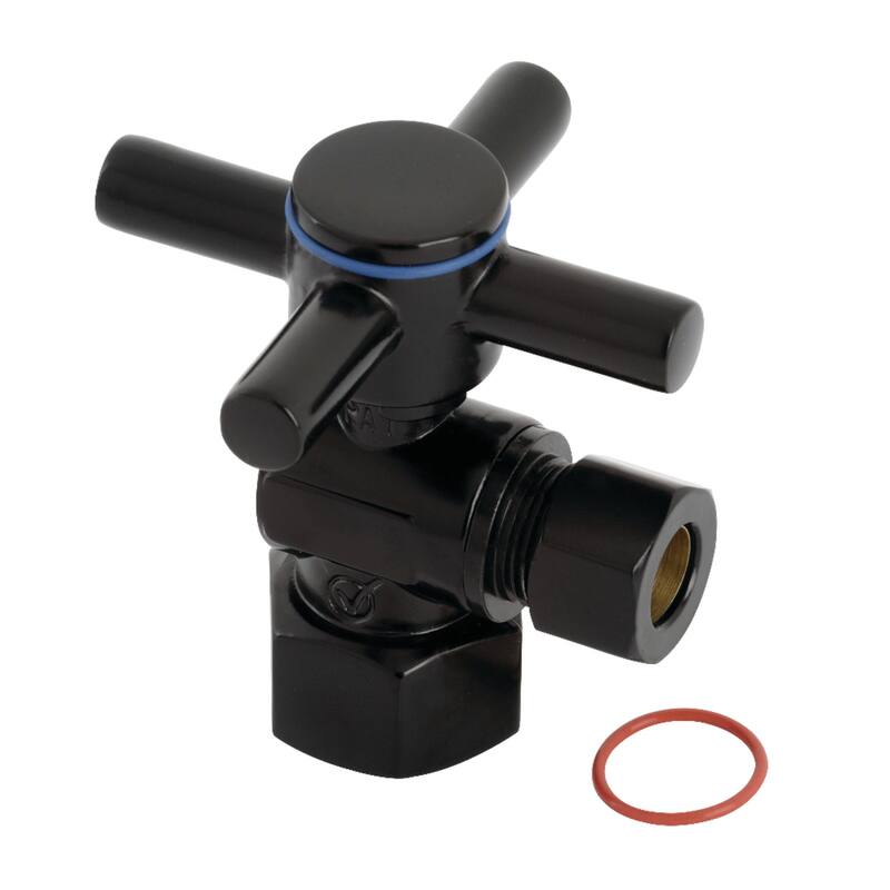 Kingston Brass Concord 1/2" FIP x 3/8" O.D. Comp Quarter-Turn Angle Stop Valve - Matte Black