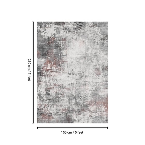 dimension image slide 9 of 16, Washable Vintage Area Rug Modern Abstract Soft Rug