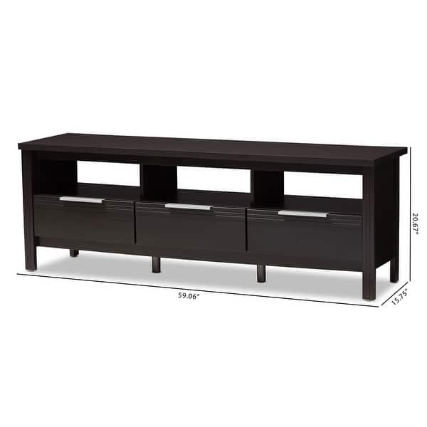 Elaine Modern and Contemporary Wenge Brown Finished TV Stand - 20.67 ...