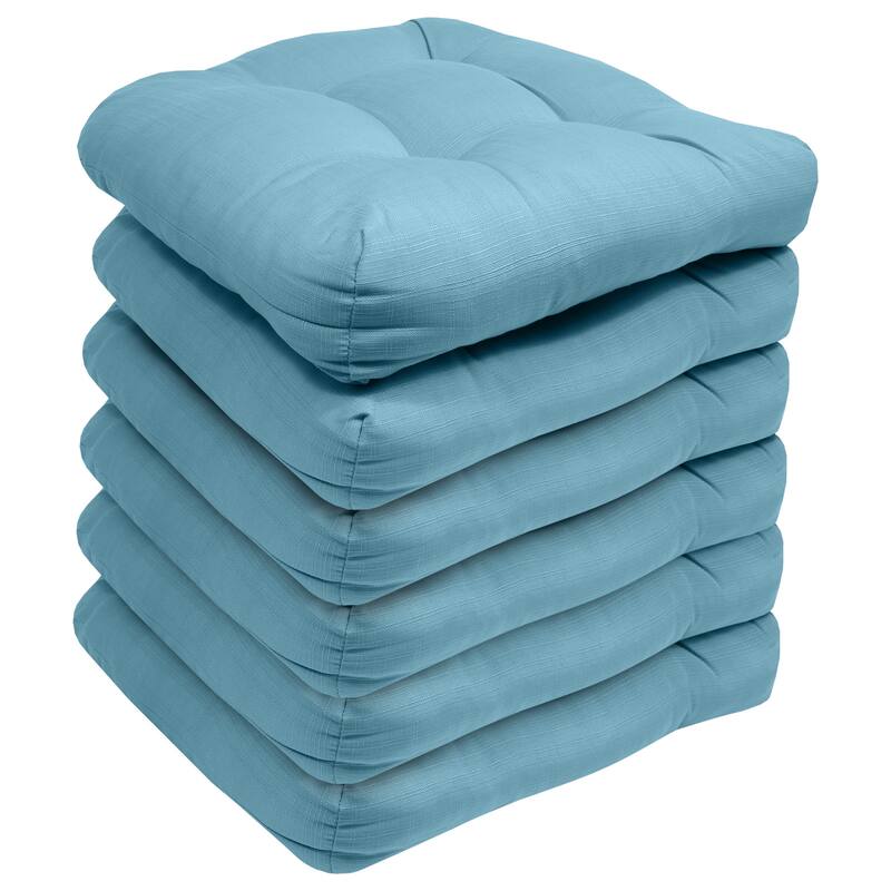 Sweet Home Collection Patio Cushions Outdoor Chair Pads Thick Fiber Fill Tufted 19" x 19"