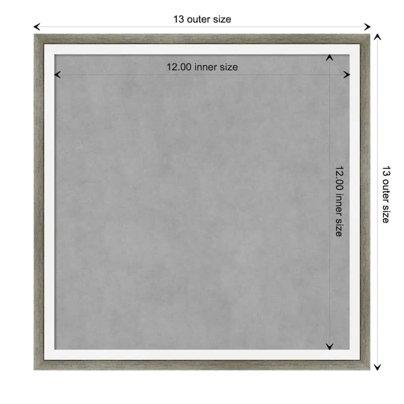 Amanti Art Lucie Silver White Framed Magnetic Board - Board Size 12x12