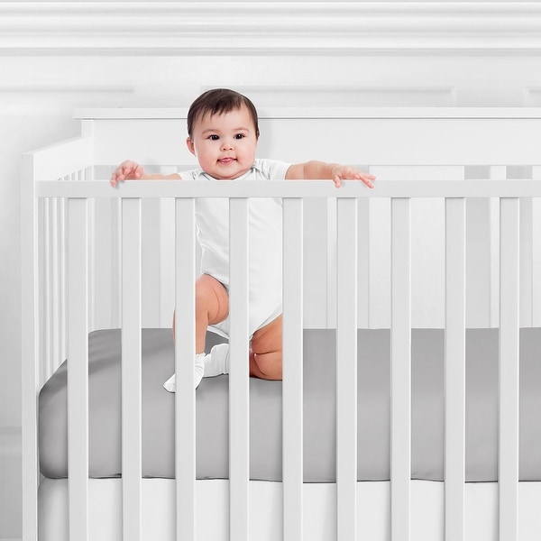 Grey fitted online cot sheet