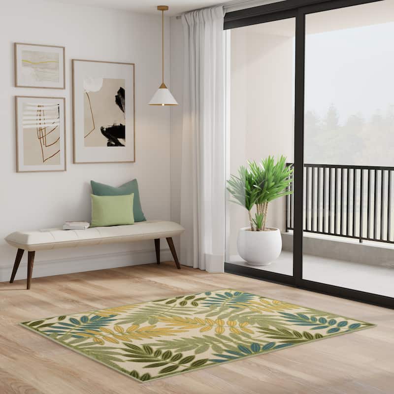 Nourison Alice Indoor/Outdoor Floral Area Rug - 5'3" x 7'5" - Green/Multicolor