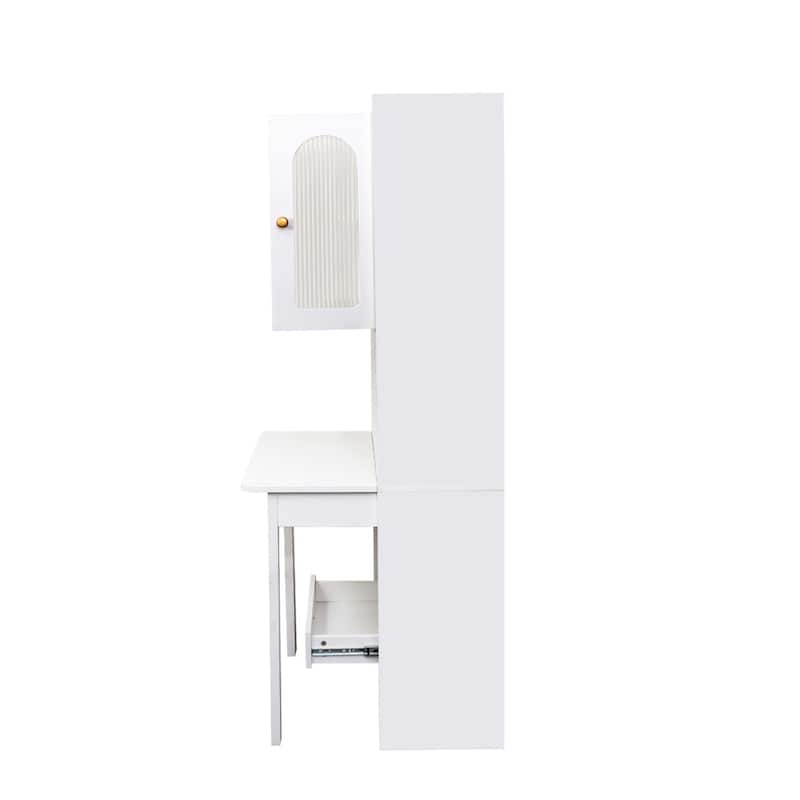 Fold-out Convertible Writing Table Study Desk with Cabinet and Drawer