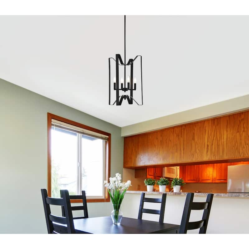 Hugo 4 Light Pendant in black - 14 Inch