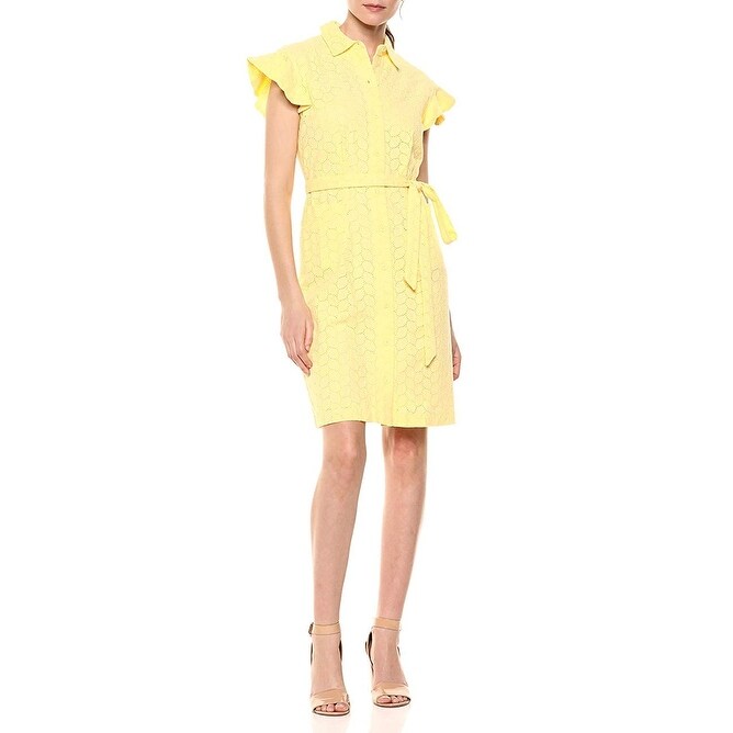 calvin klein yellow dresses