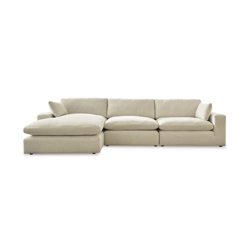 Signature Design by Ashley Elyza Beige 3-Piece Sectional with Chaise - 144" W x 68" D x 36" H