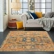 preview thumbnail 1 of 22, Nourison Passion Distressed Persian Antique Gold Teal Area Rug 5'3" x 7'3" - Teal/Sun - Rectangle