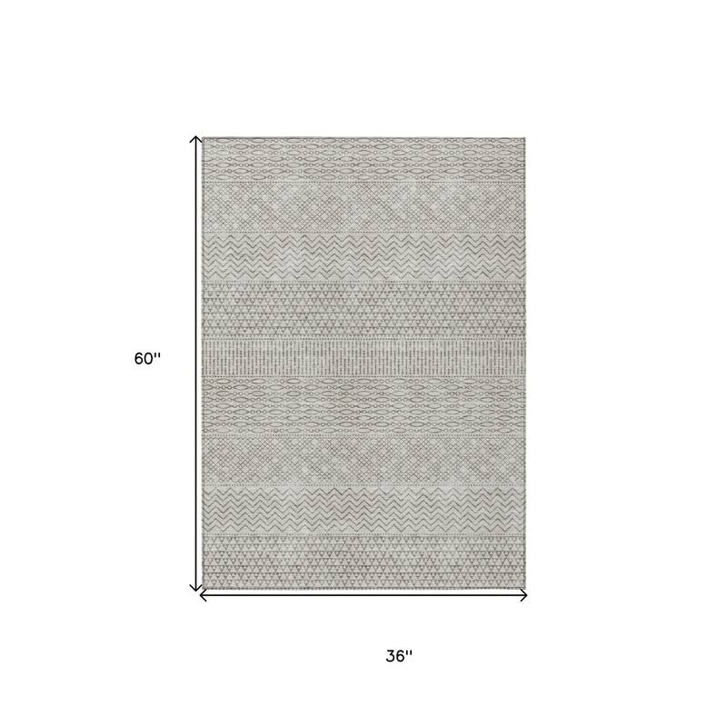 HomeRoots Chevron Modern Rectangle Outdoor Rug
