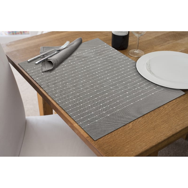 Vinyl Cotton Placemat Pinstripe Sage Green - Set of 12