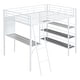 preview thumbnail 6 of 11, Full Size Loft Metal Bed with 3 Layers of Shelves and Desk, White