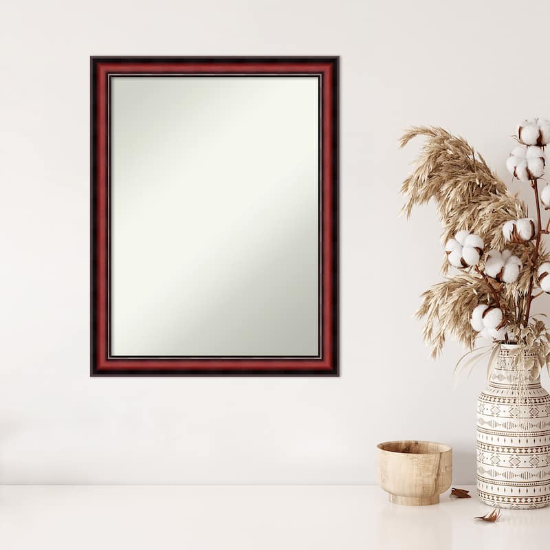 Non-Beveled Wood Wall Mirror - Rubino Cherry Scoop Frame