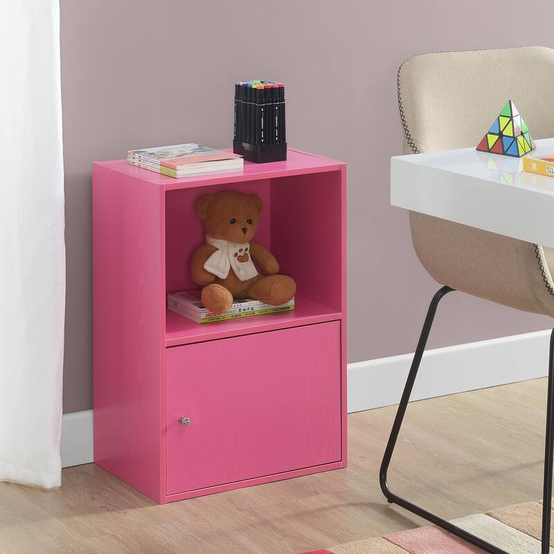 Convenience Concepts Xtra Storage 1 Door Cabinet with Shelf - Pink